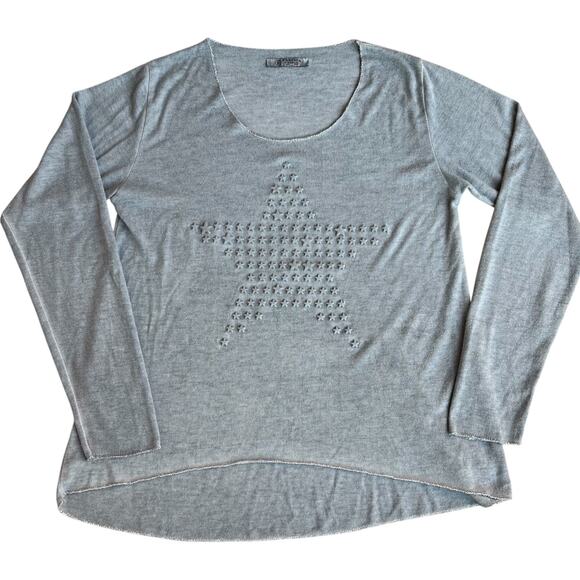 femme fatale Star 3D Stars Thin Hi-Lo Knit Top Sz S - Picture 2 of 7